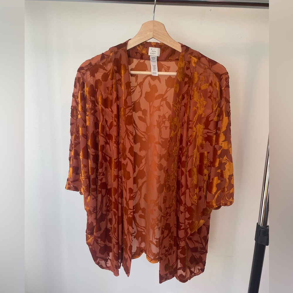 A New Day Target Velvet Floral Cardigan - One Size